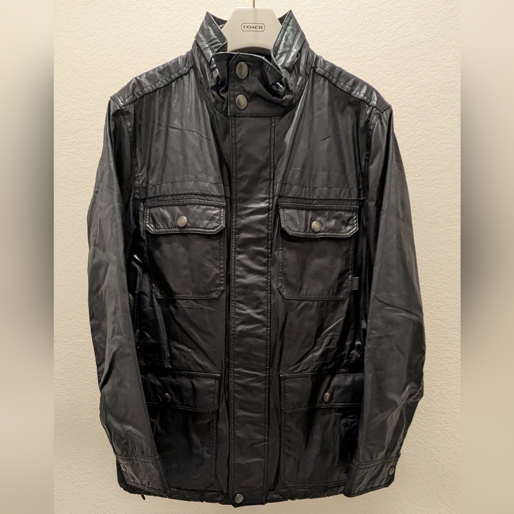 Coach Men's Wyatt Field Jacket, Cargo,  Lightweight, Lined Coat in Navy Color